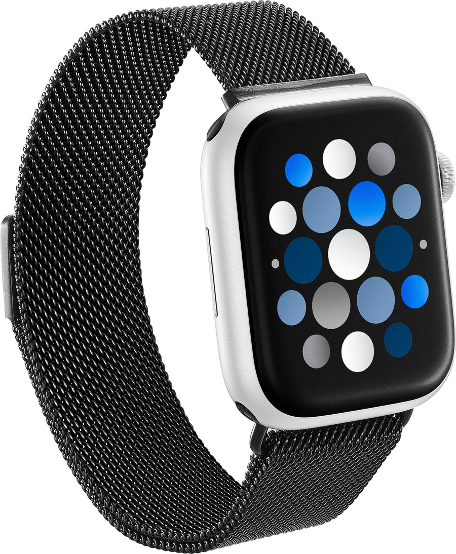 Insignia™ - Stainless Steel Mesh Band for Apple Watch 42mm, 44mm, 45mm, SE, Ultra 49mm and Ultra 2 49mm - Black_0