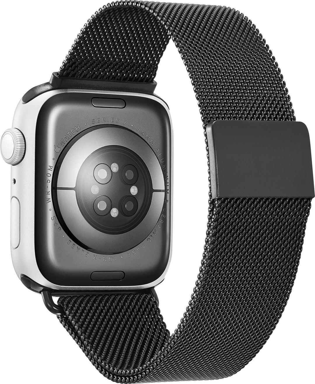 Insignia™ - Stainless Steel Mesh Band for Apple Watch 42mm, 44mm, 45mm, SE, Ultra 49mm and Ultra 2 49mm - Black_2