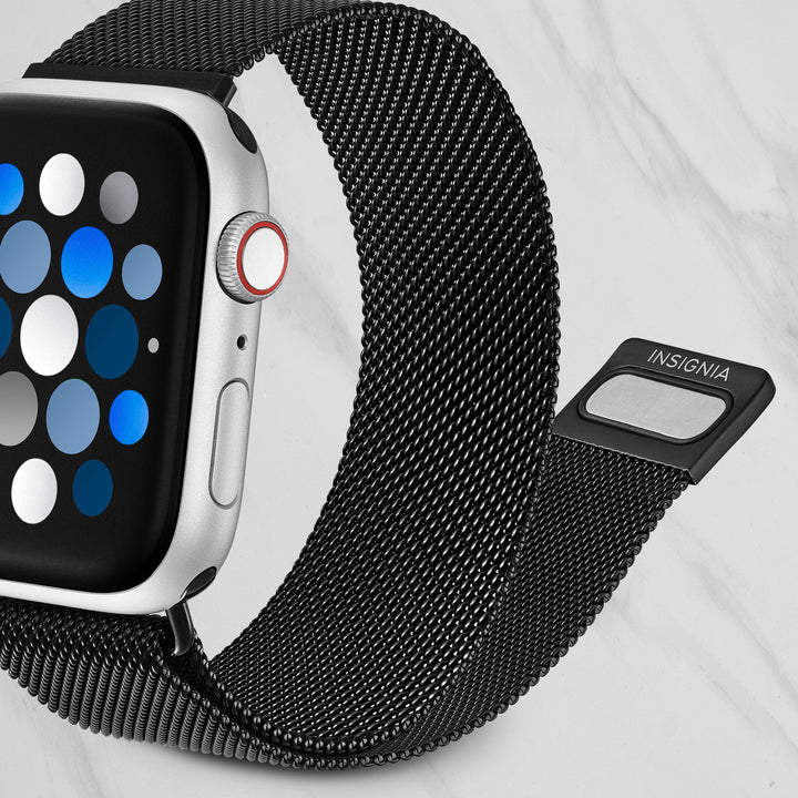 Insignia™ - Stainless Steel Mesh Band for Apple Watch 42mm, 44mm, 45mm, SE, Ultra 49mm and Ultra 2 49mm - Black_5