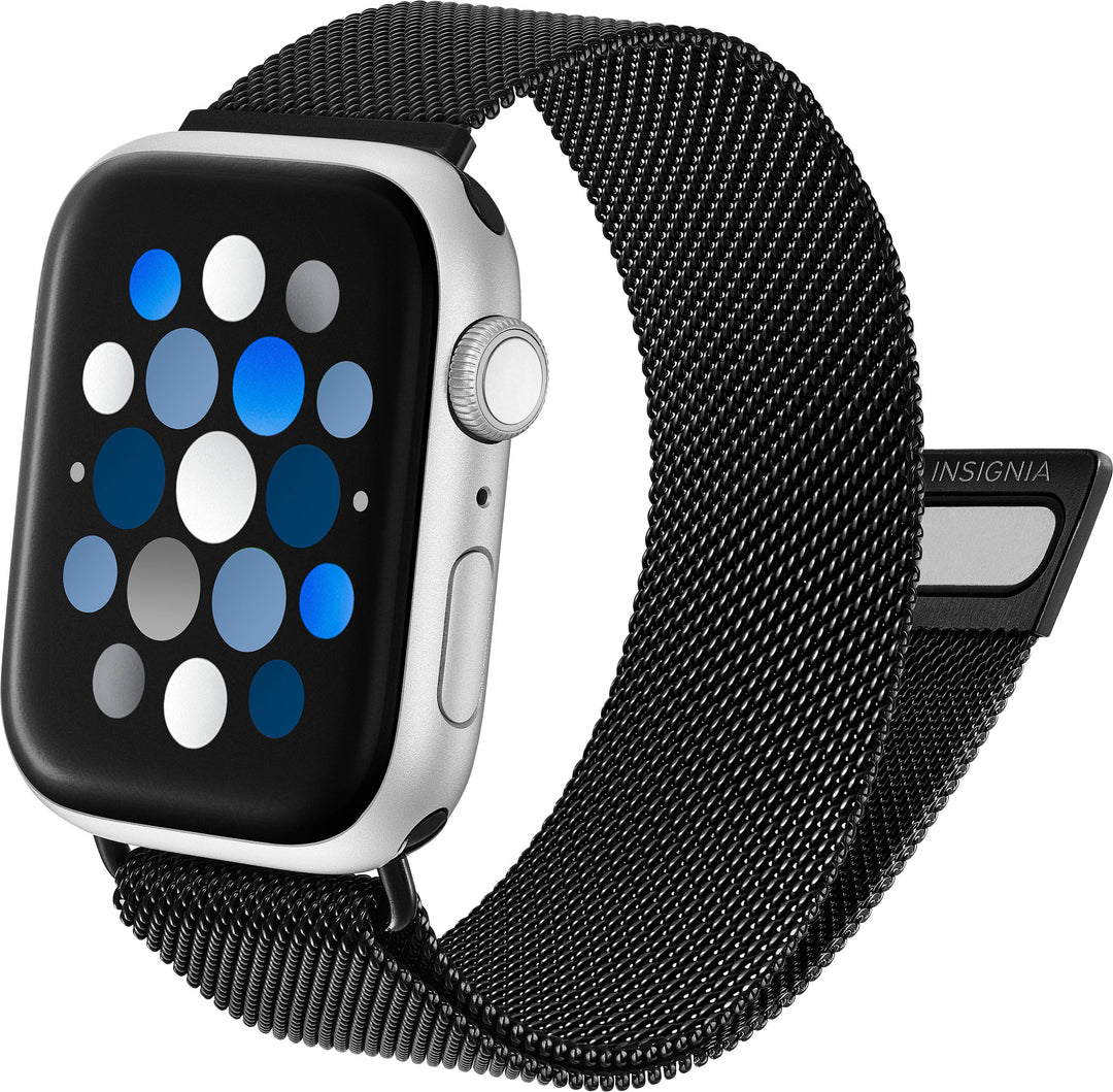 Insignia™ - Stainless Steel Mesh Band for Apple Watch 42mm, 44mm, 45mm, SE, Ultra 49mm and Ultra 2 49mm - Black_9