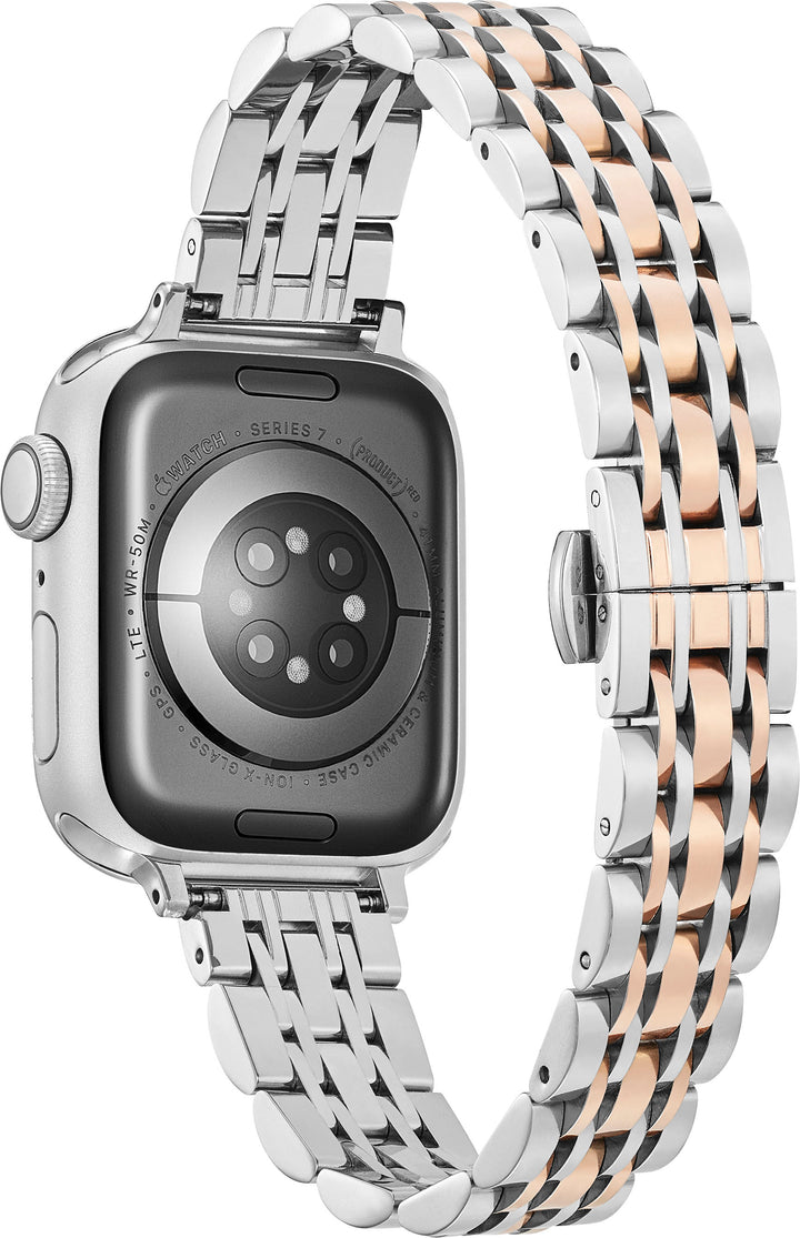 Insignia™ - Stainless Steel Link Band for Apple Watch 38mm, 40mm, 41mm and SE - Silver & Rose Gold_2