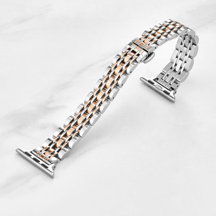Insignia™ - Stainless Steel Link Band for Apple Watch 38mm, 40mm, 41mm and SE - Silver & Rose Gold_5