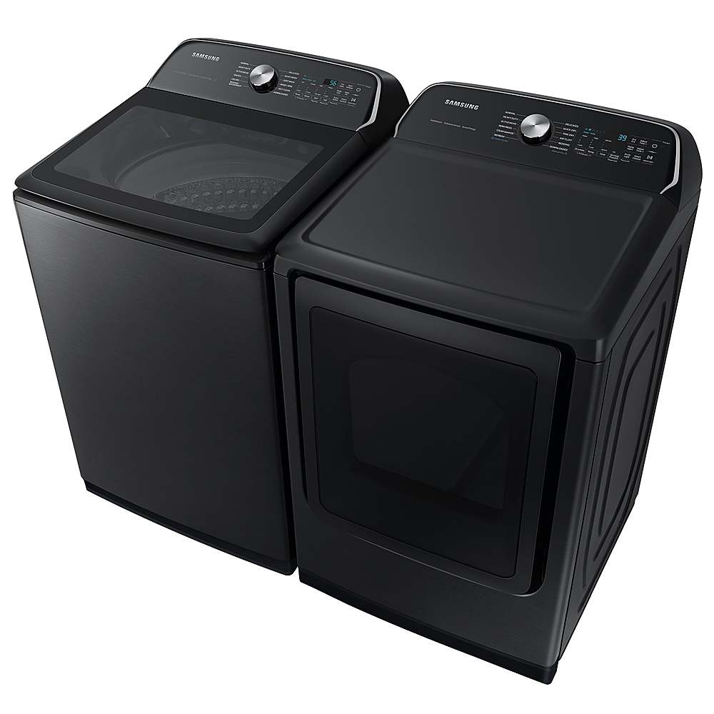 Samsung - 5.5 Cu. Ft. High-Efficiency Smart Top Load Washer with Super Speed Wash - Brushed Black_1