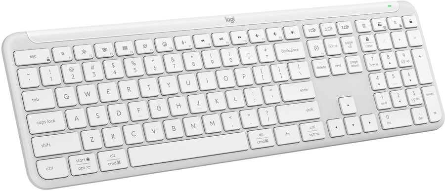 Logitech - K950 Signature Slim Full-size Wireless Keyboard for Windows and Mac with Quiet Typing - Off-White_0