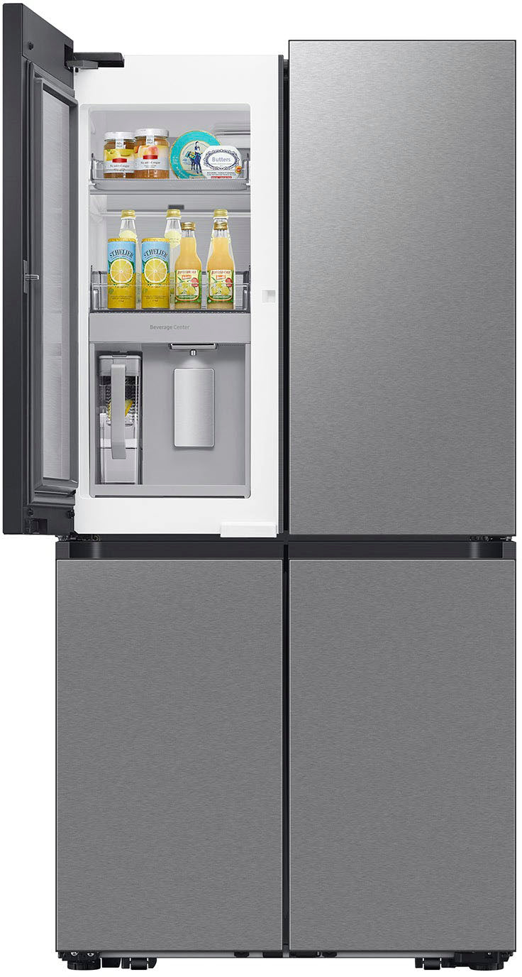 Samsung - Bespoke 29 Cu. Ft. 4-Door Flex French Door Refrigerator with Beverage Center - Stainless Steel_1