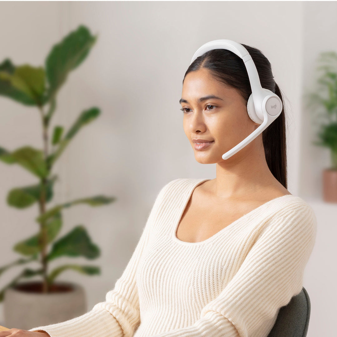 Logitech - Zone 300 Wireless Bluetooth On-ear Headset With Noise-Canceling Microphone - Off-White_2