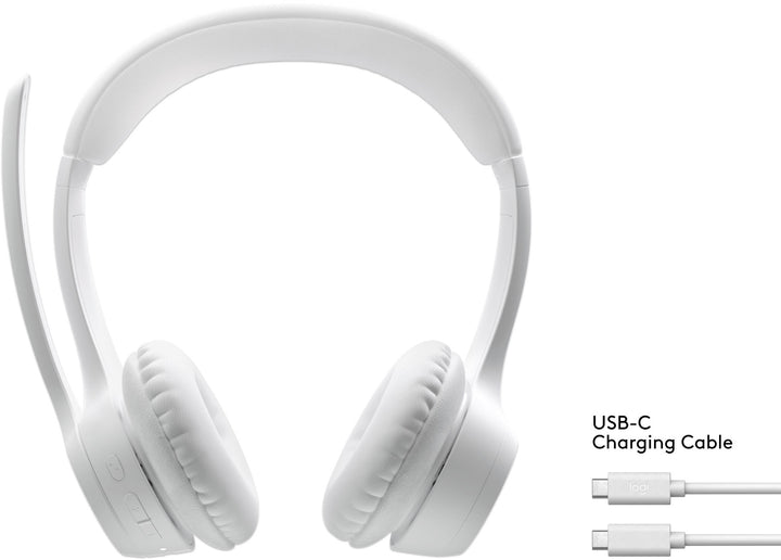 Logitech - Zone 300 Wireless Bluetooth On-ear Headset With Noise-Canceling Microphone - Off-White_8