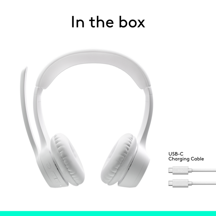 Logitech - Zone 300 Wireless Bluetooth On-ear Headset With Noise-Canceling Microphone - Off-White_9