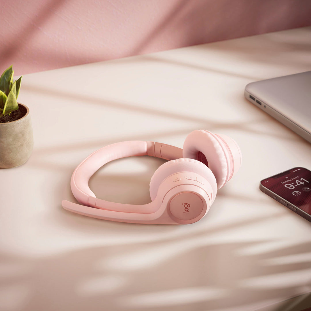 Logitech - Zone 300 Wireless Bluetooth On-ear Headset With Noise-Canceling Microphone - Rose_3