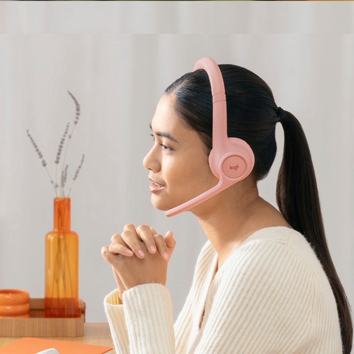 Logitech - Zone 300 Wireless Bluetooth On-ear Headset With Noise-Canceling Microphone - Rose_4