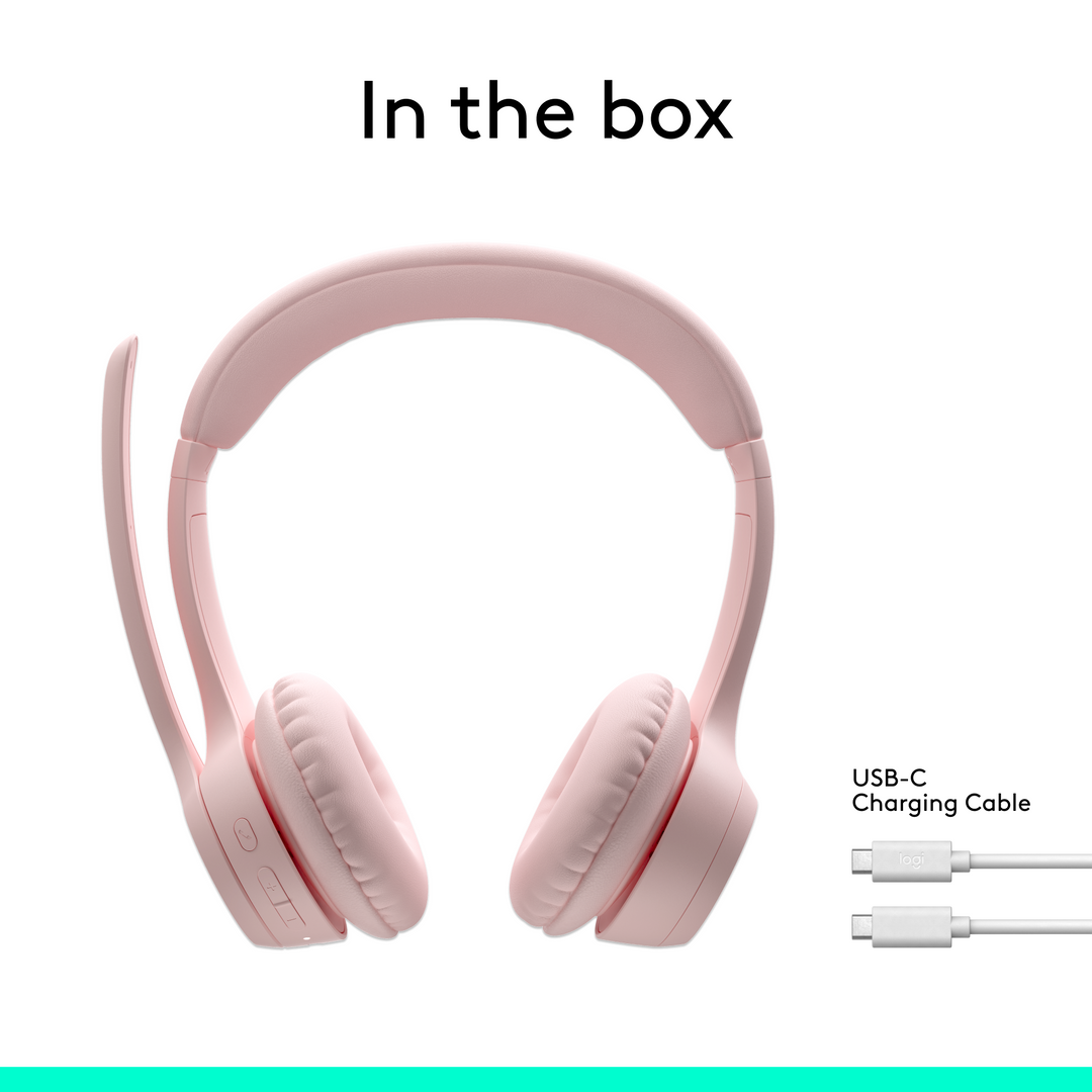 Logitech - Zone 300 Wireless Bluetooth On-ear Headset With Noise-Canceling Microphone - Rose_9