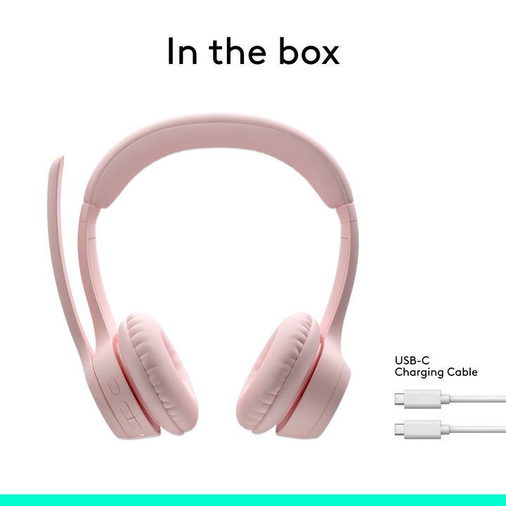 Logitech - Zone 300 Wireless Bluetooth On-ear Headset With Noise-Canceling Microphone - Rose_9