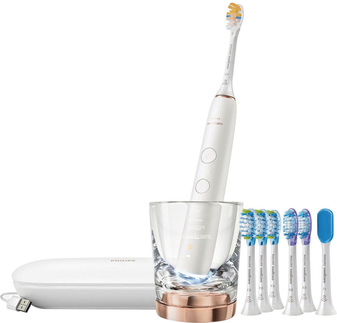 Philips Sonicare DiamondClean Smart Electric, Rechargeable toothbrush with Charging Travel Case, and 8 Brush Heads - Rose Gold_5