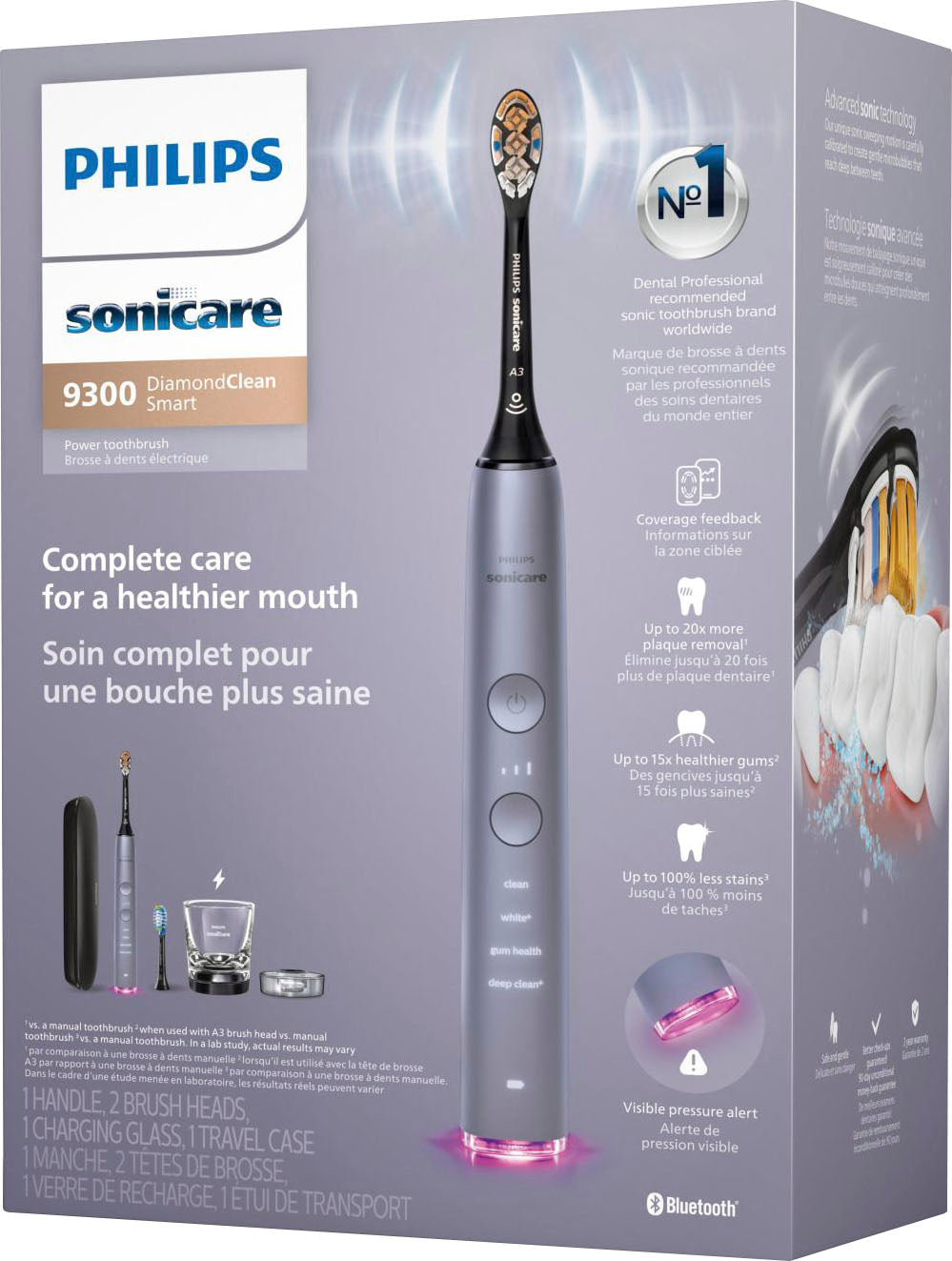 Philips Sonicare DiamondClean Smart Electric, Rechargeable Toothbrush for Complete Oral Care – 9300 Series - Grey_1