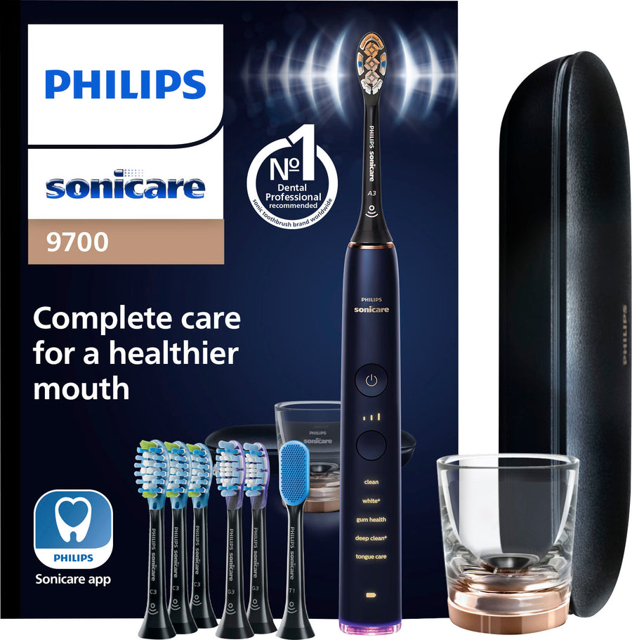 Philips Sonicare DiamondClean Smart Electric, Rechargeable toothbrush with Charging Travel Case, and 8 Brush Heads - Lunar Blue_0