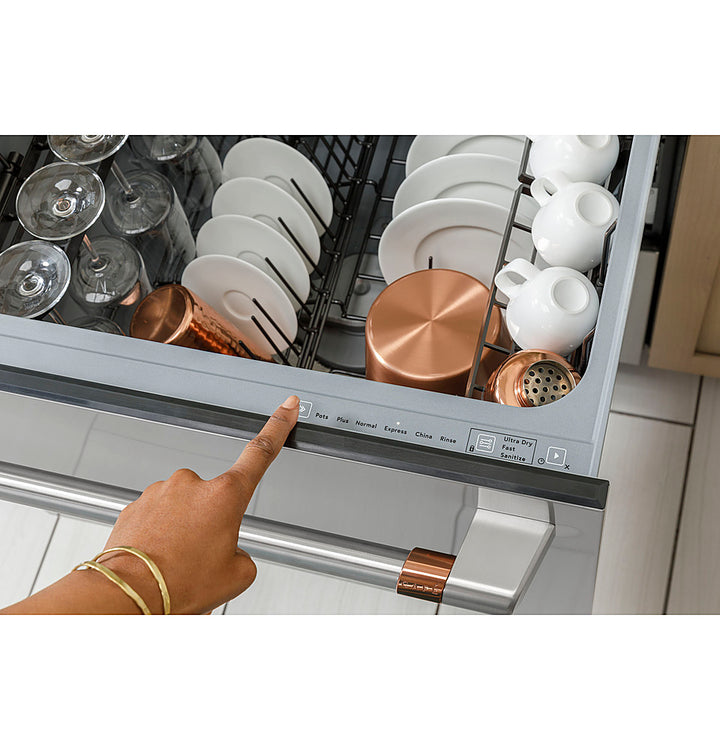 Café - Energy Star Certified Smart Single Drawer Dishwasher with 6 Wash Cycles, Water Leak Sensor, and Knock to Pause Feature - Matte White_5