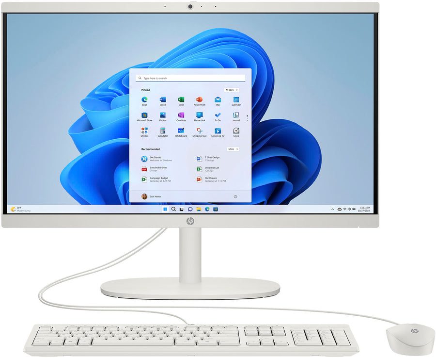 HP - 21.5" Full HD All-in-One - Intel Celeron - 4GB Memory - 128GB SSD - Cashmere White_0