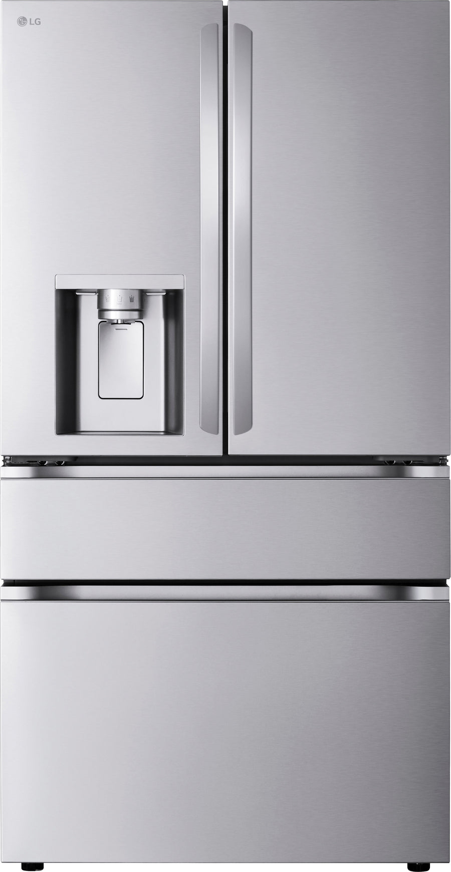 LG - 24.5 Cu. Ft. 4-Door French Door Counter-Depth Smart Refrigerator with Full-Convert Drawer - Stainless Steel_0