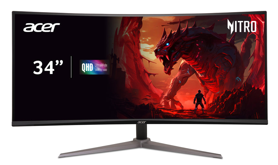 Acer - Nitro ED340CU Sbmiipx 34" LED QHD 180Hz 1ms FreeSync Monitor (HDMI) - Black_0