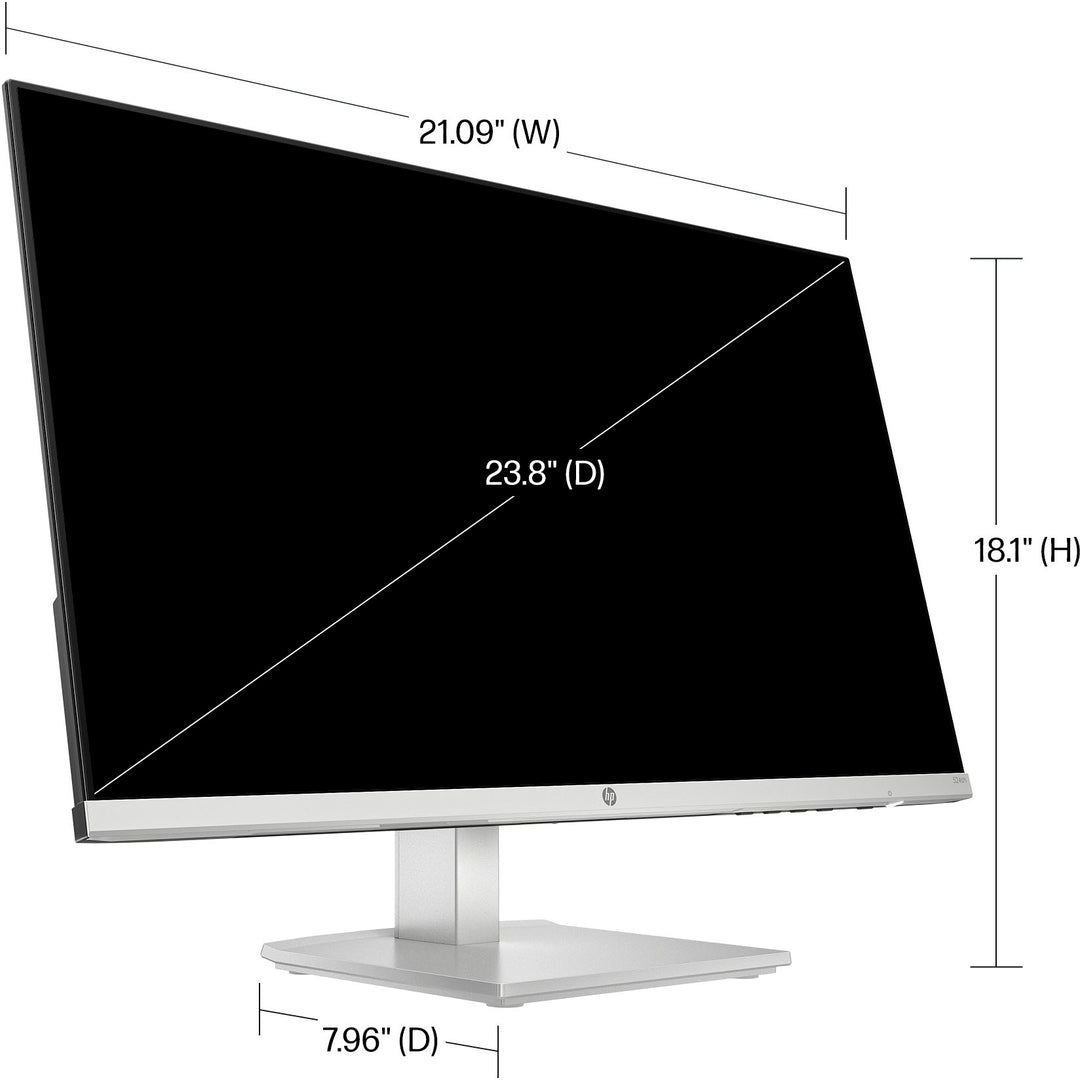 HP - 23.8" IPS LED FHD 100Hz Monitor with Adjustable Height (HDMI, VGA) - Silver & Black_3