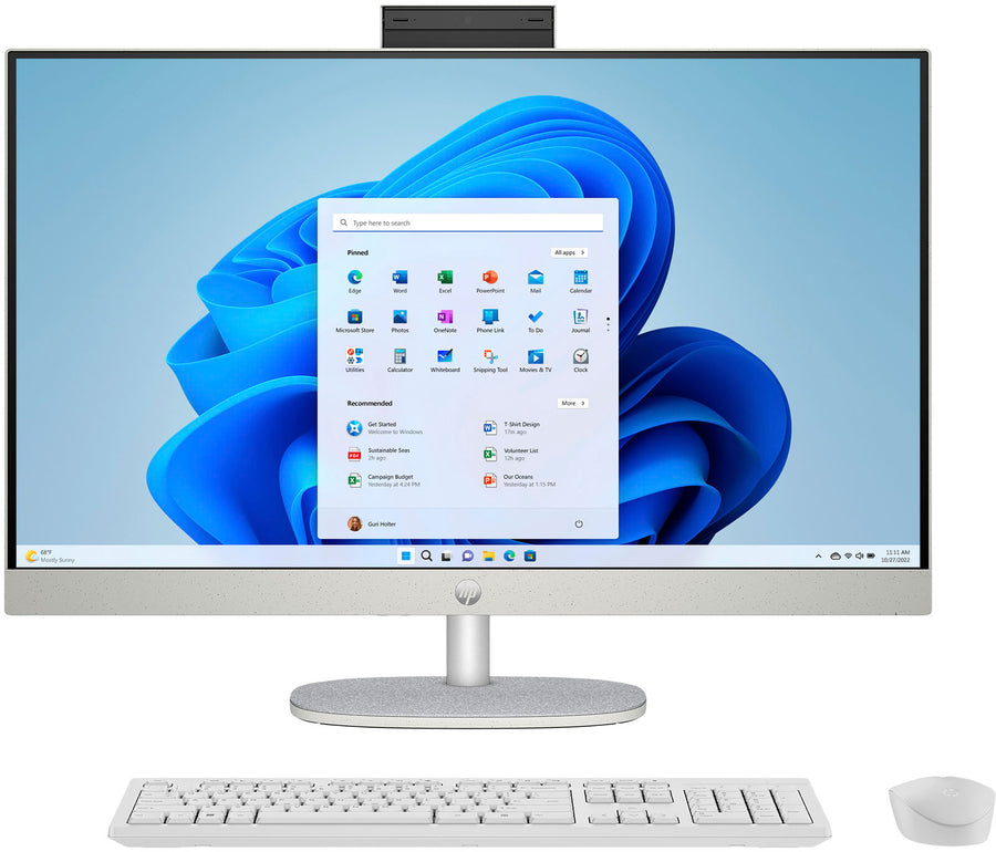 HP - 27" Full HD Touch-Screen All-in-One with Adjustable Height - Intel Core Ultra 7 - 16GB Memory - 1TB SSD - Shell White_0