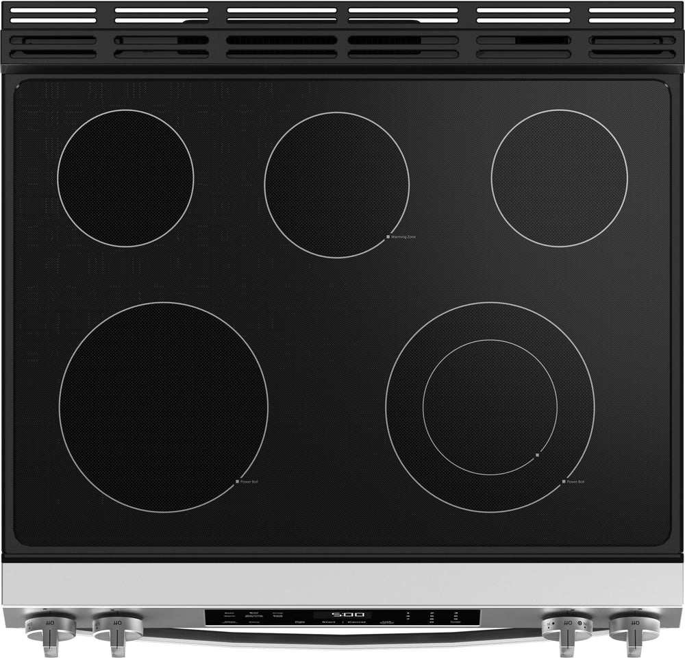 GE - 5.3 Cu. Ft. Slide-In Electric Range with Self-Clean and Steam Cleaning Option and Crisp Mode - Stainless Steel_1