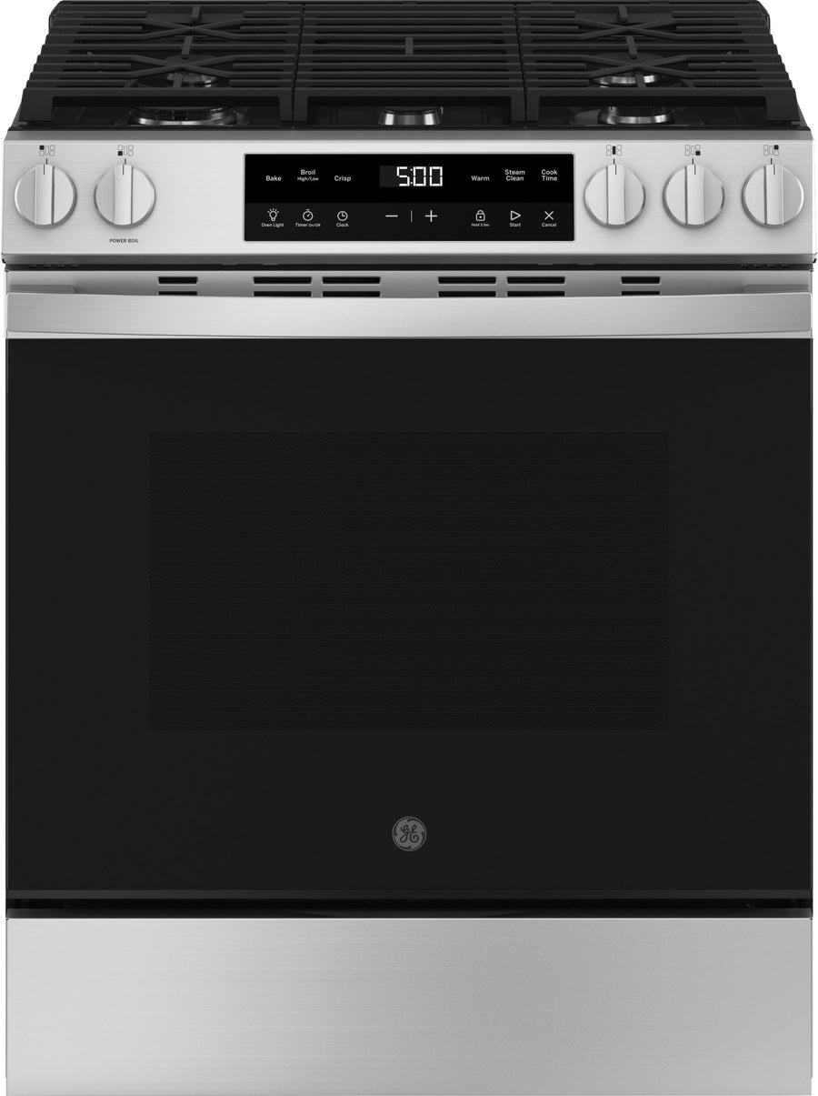 GE - 5.3 Cu. Ft. Slide In Gas Range with Steam Cleaning and Crisp Mode - Stainless Steel_0
