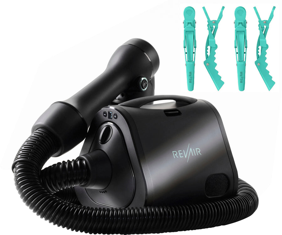 RevAir - Reverse-Air Hair Dryer with Hair Clips - Black_0