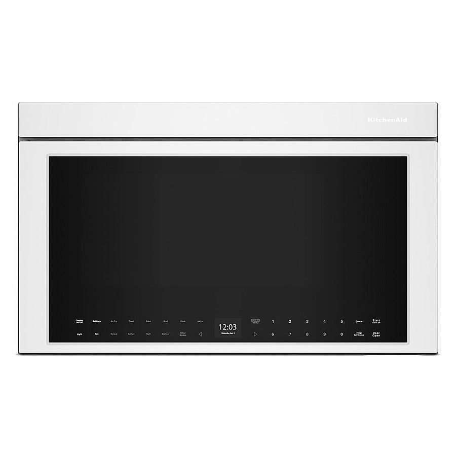 KitchenAid - 1.1 Cu. Ft. Convection Flush Built-In Over-the-Range Microwave with Air Fry Mode - White_0