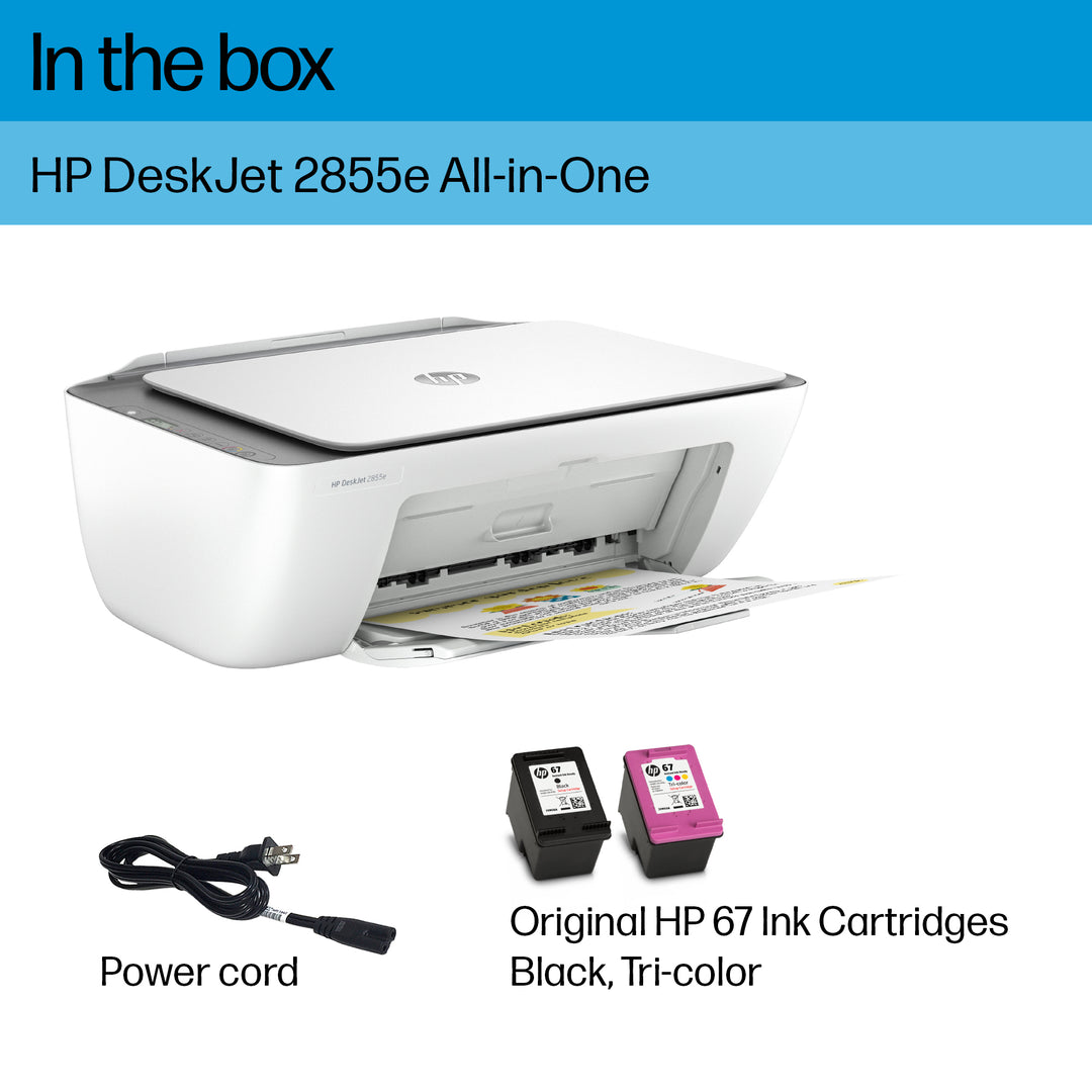 HP - DeskJet 2855e Wireless All-In-One Inkjet Printer with 3 Months of Instant Ink Included with HP+ - White_8