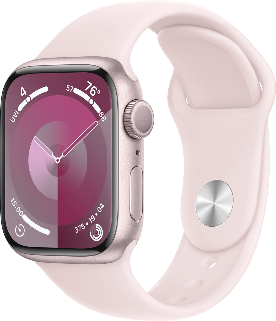 Apple Watch Series 9 GPS 41mm Aluminum Case with Light Pink Sport Band  (Small/Medium) - Pink_0