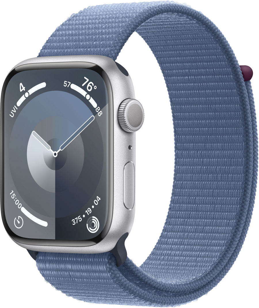Apple Watch Series 9 GPS 45mm Aluminum Case with Winter Blue Sport Loop - Silver_0
