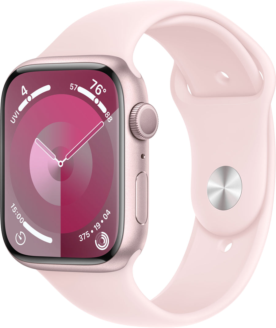 Apple Watch Series 9 GPS 45mm Aluminum Case with Light Pink Sport Band  (Medium/Large) - Pink_0