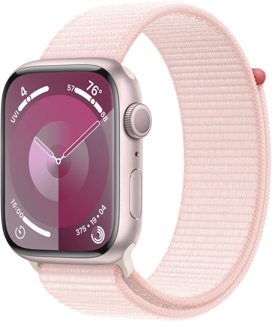 Apple Watch Series 9 GPS 45mm Aluminum Case with Light Pink Sport Loop - Pink_0