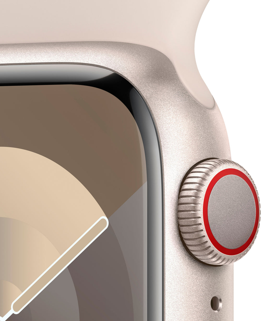 Apple Watch Series 9 GPS + Cellular 41mm Aluminum Case with Starlight Sport Band  (Small/Medium) - Starlight_1