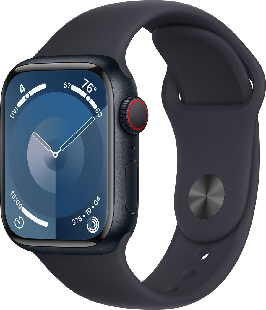 Apple Watch Series 9 GPS + Cellular 41mm Aluminum Case with Midnight Sport Band  (Small/Medium) - Midnight_0