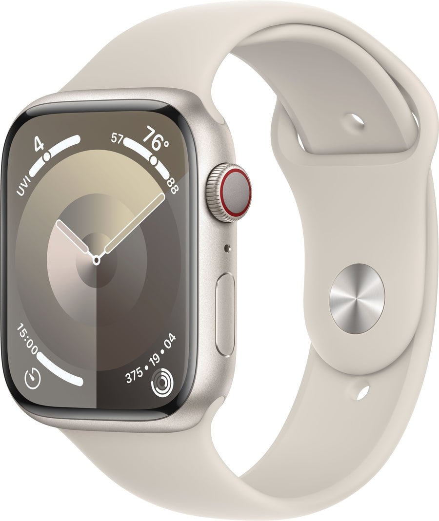 Apple Watch Series 9 GPS + Cellular 45mm Aluminum Case with Starlight Sport Band  (Small/Medium) - Starlight_0