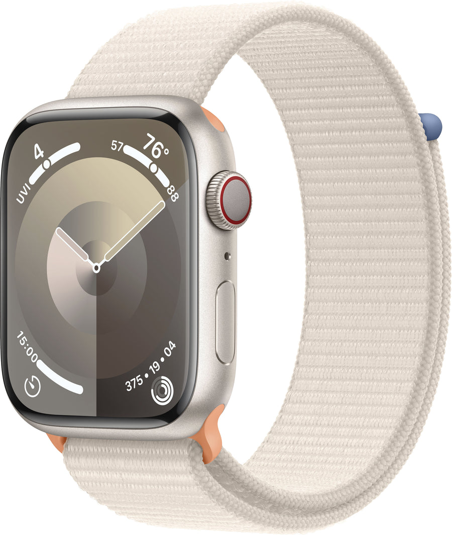 Apple Watch Series 9 GPS + Cellular 45mm Aluminum Case with Starlight Sport Loop - Starlight_0