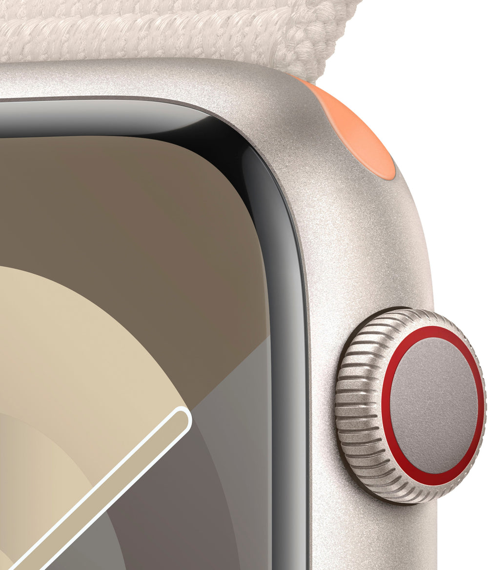 Apple Watch Series 9 GPS + Cellular 45mm Aluminum Case with Starlight Sport Loop - Starlight_1