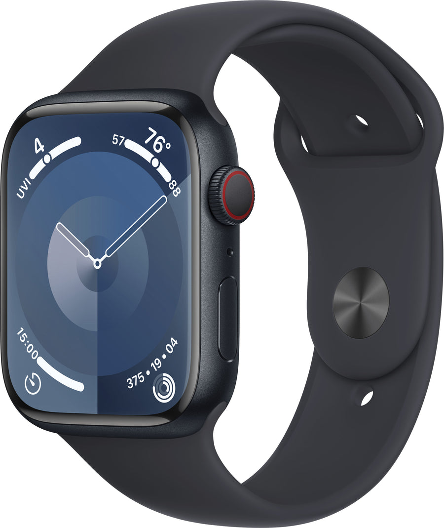 Apple Watch Series 9 GPS + Cellular 45mm Aluminum Case with Midnight Sport Band  (Medium/Large) - Midnight (AT&T)_0