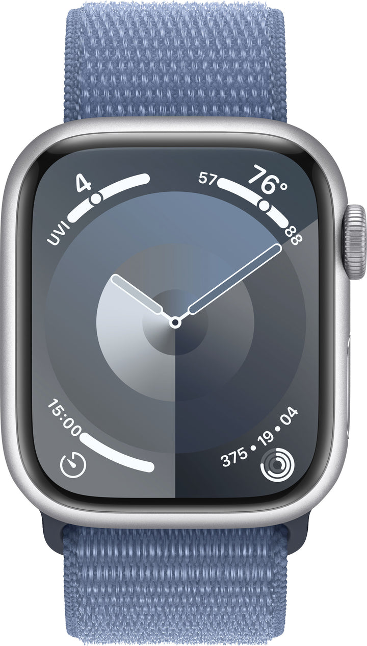 Apple Watch Series 9 GPS + Cellular 41mm Aluminum Case with Winter Blue Sport Loop - Silver (Verizon)_7