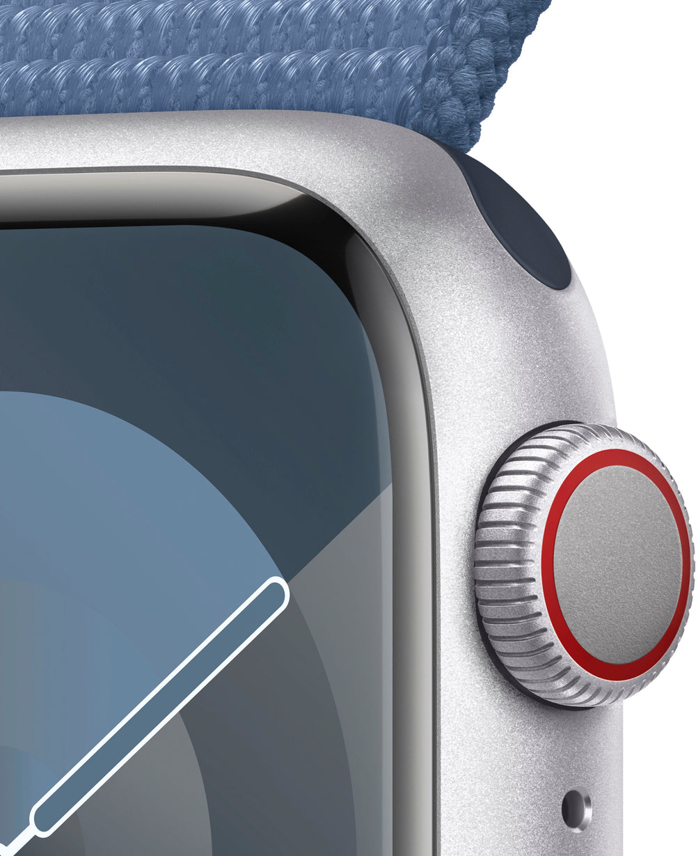 Apple Watch Series 9 GPS + Cellular 41mm Aluminum Case with Winter Blue Sport Loop - Silver (Verizon)_1