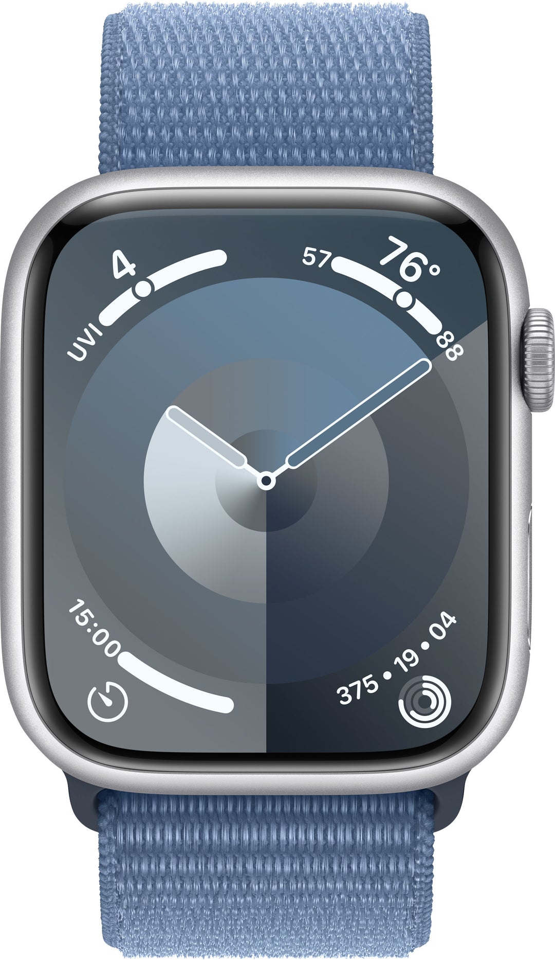 Apple Watch Series 9 GPS + Cellular 45mm Aluminum Case with Winter Blue Sport Loop - Silver (Verizon)_7
