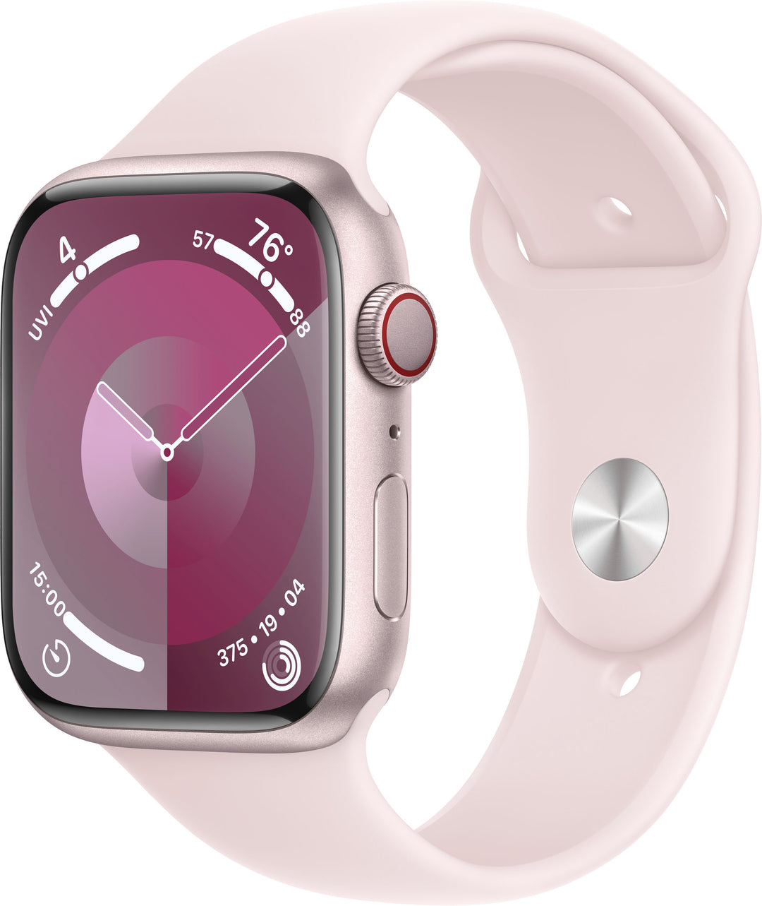 Apple Watch Series 9 GPS + Cellular 45mm Aluminum Case with Light Pink Sport Band  (Medium/Large) - Pink (Verizon)_0