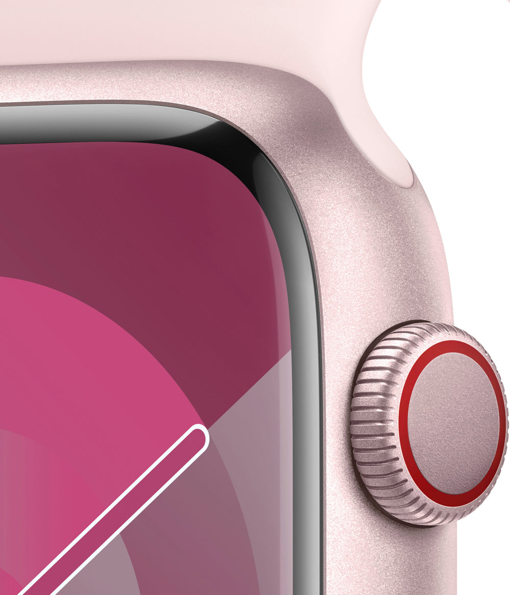 Apple Watch Series 9 GPS + Cellular 45mm Aluminum Case with Light Pink Sport Band  (Medium/Large) - Pink (Verizon)_1