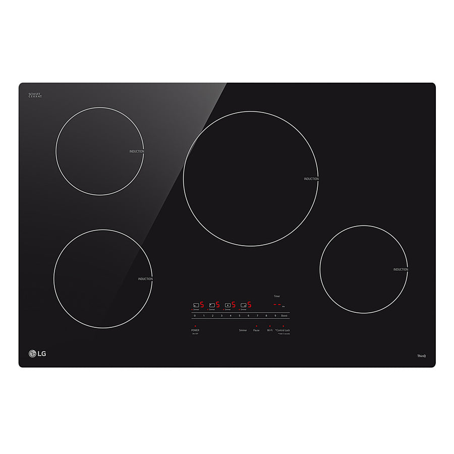 LG - 30" Built-in Electric Induction Cooktop with 4 Elements and UltraHeat 4.3kW Power Element - Black Ceramic_0