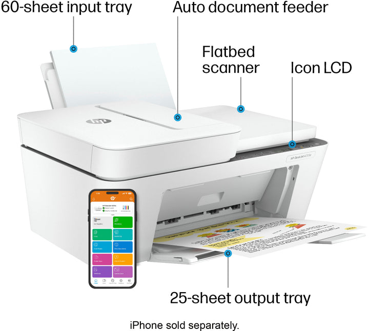 HP - DeskJet 4255e Wireless All-In-One Inkjet Printer with 3 Months of Instant Ink Included with HP+ - White_6