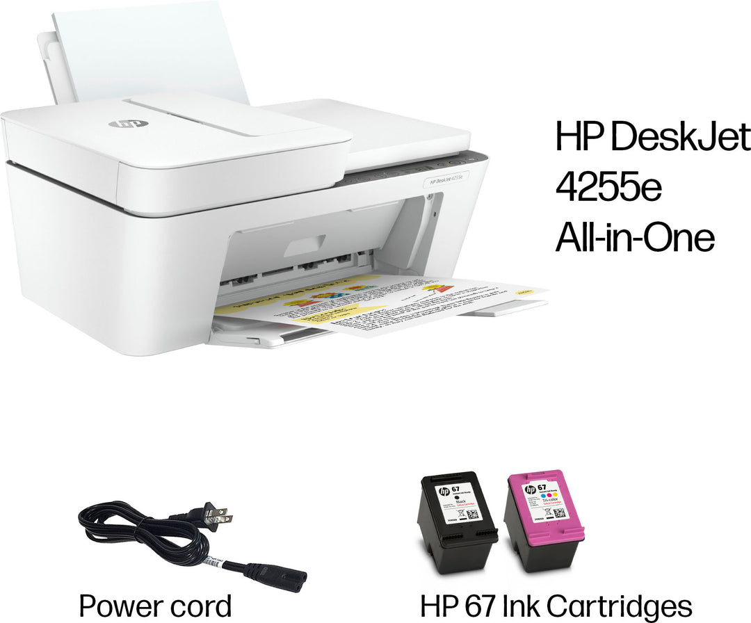 HP - DeskJet 4255e Wireless All-In-One Inkjet Printer with 3 Months of Instant Ink Included with HP+ - White_8