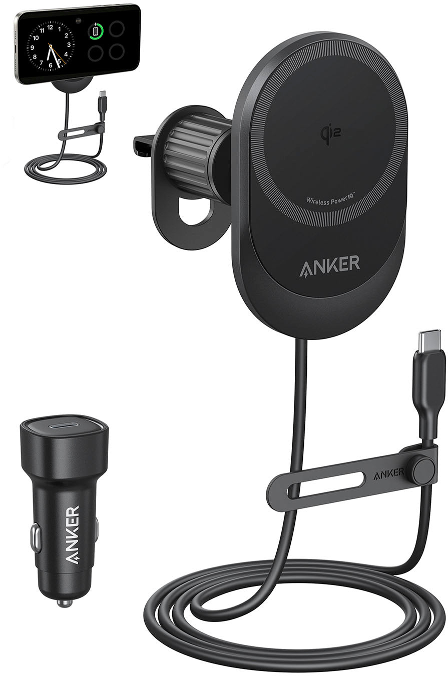 Anker MagGo Wireless Car Charger (Qi 2.0, 15W) - Black_0