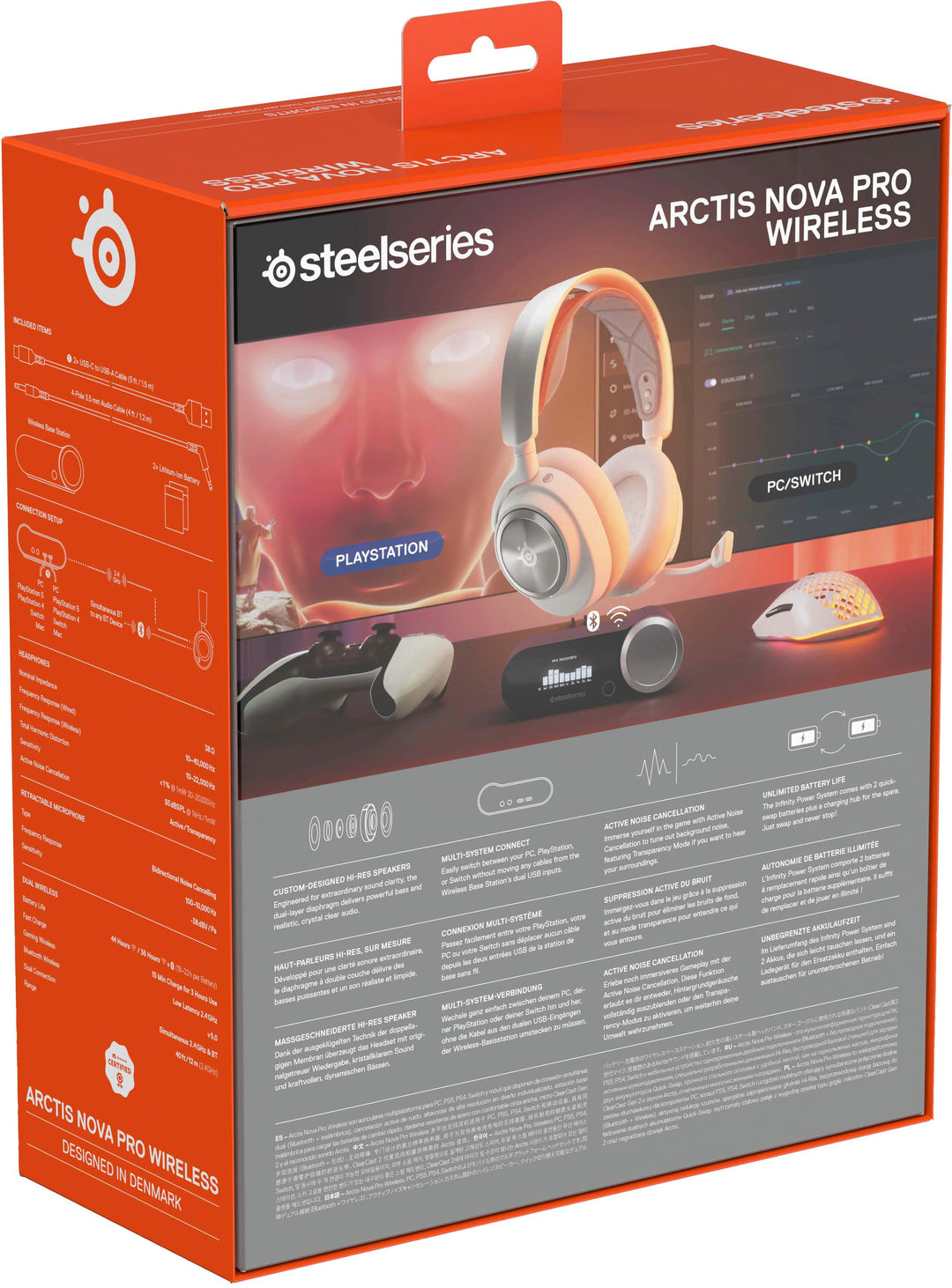 SteelSeries - Arctis Nova Pro Wireless Multi Gaming Headset for PC, PS5, PS4, Switch - White_9